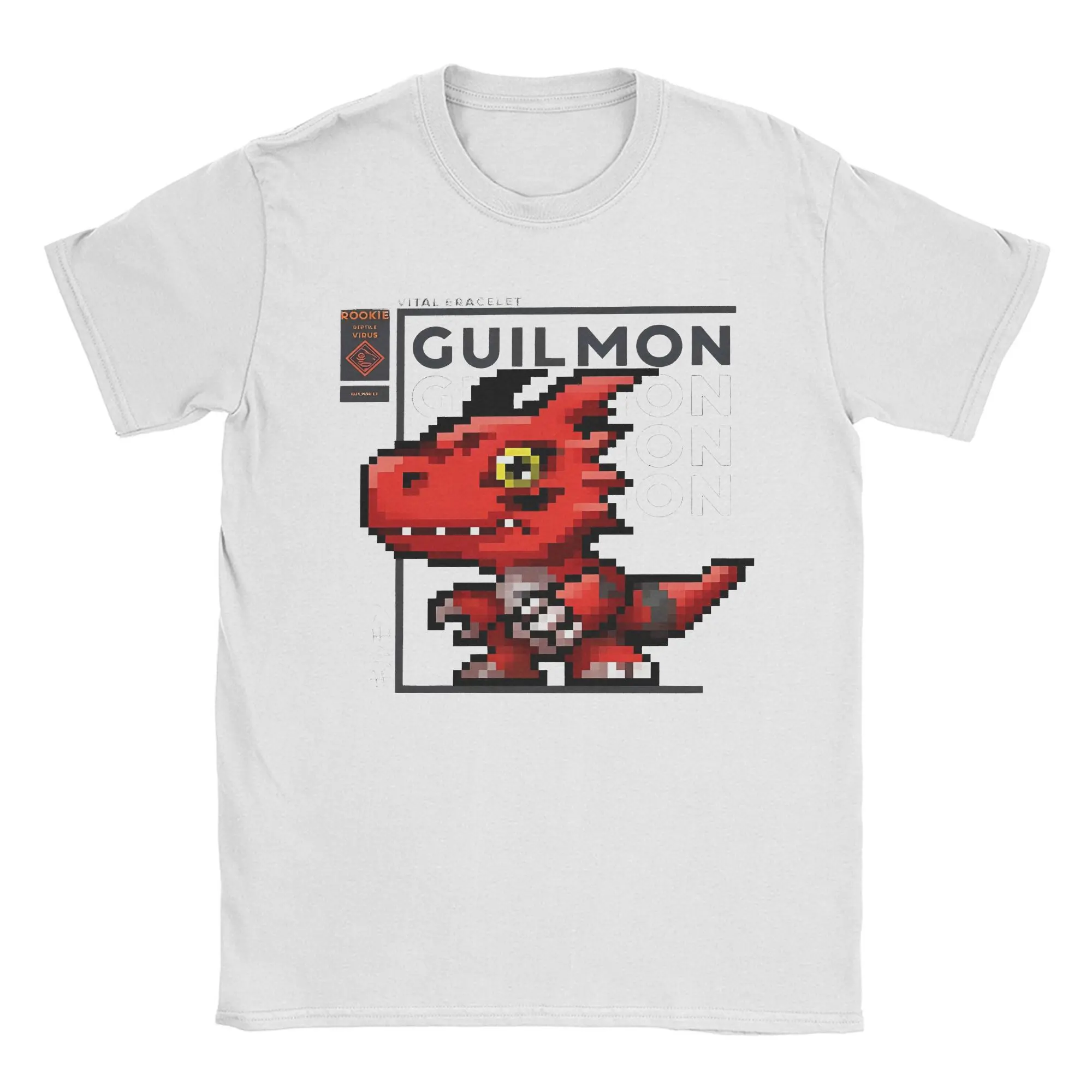 Мужская футболка Digimon Vb Guilmon из 100% хлопка Harajuku с круглым вырезом и коротким