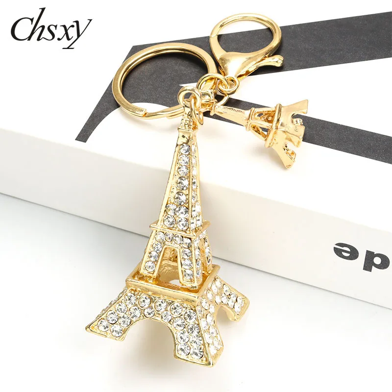 Стразы, инкрустированная Эйфелевой башней, искусственная Роскошная подвеска, брелок для ключей, сувенирная бижутерия в виде Парижского путешествия, подарок Стразы, инкрустированная Эйфелевой башней, искусственная Роскошная подвеска, брелок для ключей, сувенирная бижутерия в виде Парижского путешествия, подарок