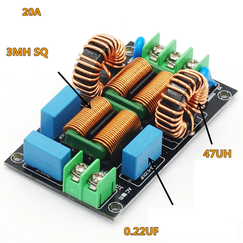 

Circuiter Hardware 3-ступенчатый фильтр электромагнитных помех 4A-20A 110-250В