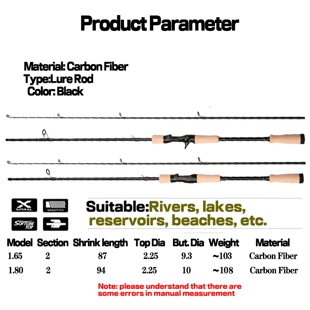 Сверхлегкая удочка ML Action 2-секционная приманка 8-25 г карбоновая для дальнего