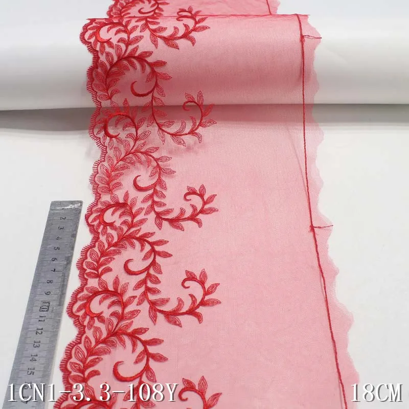 

29 Yards Purple Red Mesh Tulle Lace Trim DIY Lingerie Sewing Crafts Bra Accessory Floral Embroidered Lace for Underwear