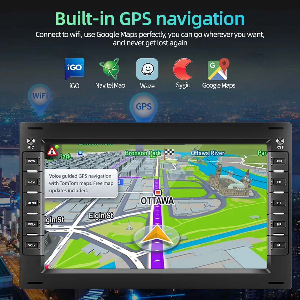Автомагнитола Podofo CarPlay с экраном Android Авторадио для Passat B5 T5 Polo головное устройство