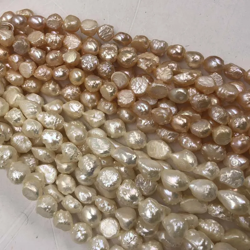 

ELEISPL Lots of 18 Strands Bubble Skin Baroque Pearls Loose Strings 9-11mm #22010342-3