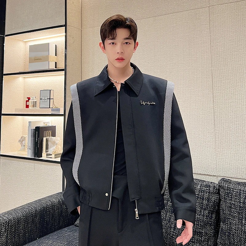 

2022 Spring and Autumn New Men's Casual Jackets High Quality Vintage British Style Slim Fit Streetwear Black Coats W78