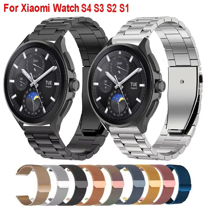 Миланский ремешок для Xiaomi Watch 2 Pro Mi Color из нержавеющей стали S4 S3 S2 S1 22 мм
