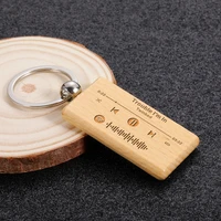 customized wooden spotify music keychain personalized music gift spotify scan code keychain for women men keyring customizable