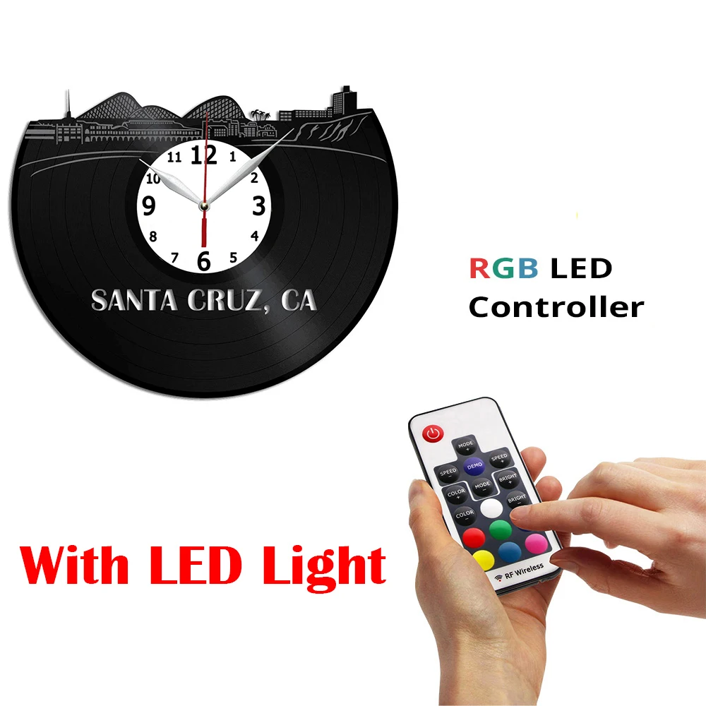 

Виниловые Настенные часы с изображением Санты Круз, уникальное винтажное настенное искусство, персонализированное украшение для дома, 12 дюймов