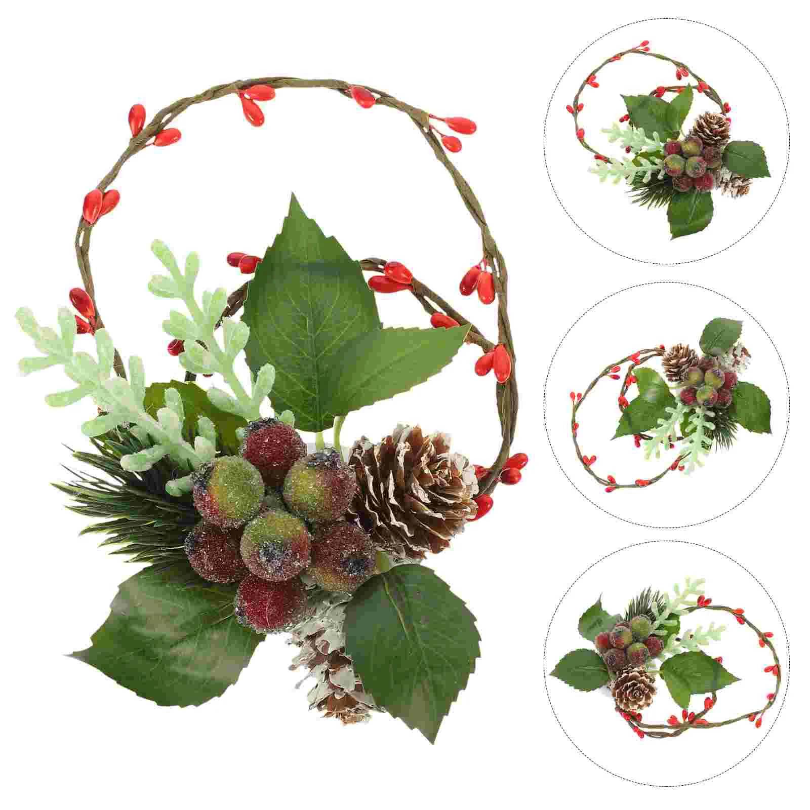 

Christmas Ornaments Xmas Hanging Props Tree Decor Pendant Party Mini Wreath Decors Garland