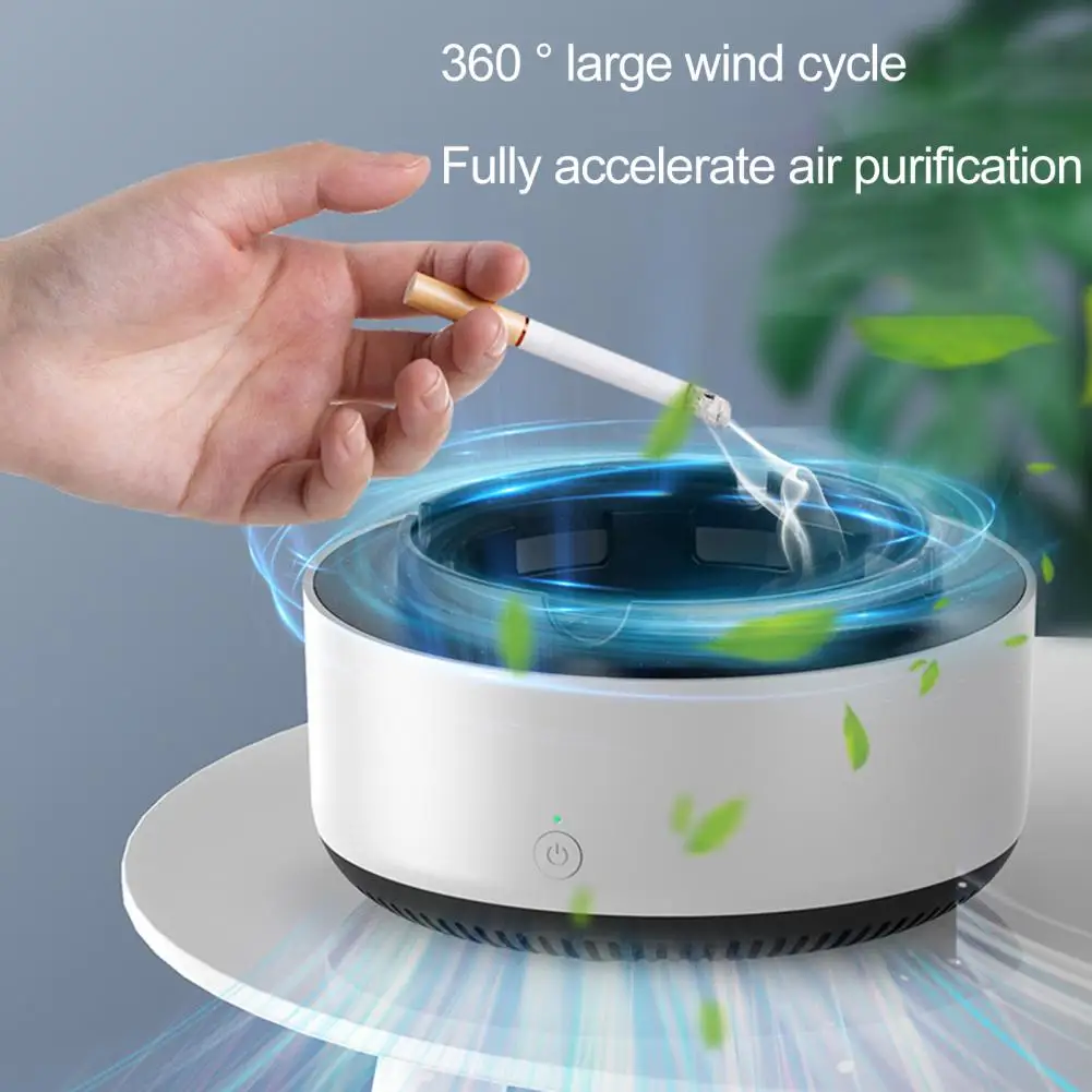 

1 Set Electronic Ash Tray Surrounding Suction Automatic Shut-down Secondhand Smoke Car Ash Tray For Bar Purify Air Round Shape