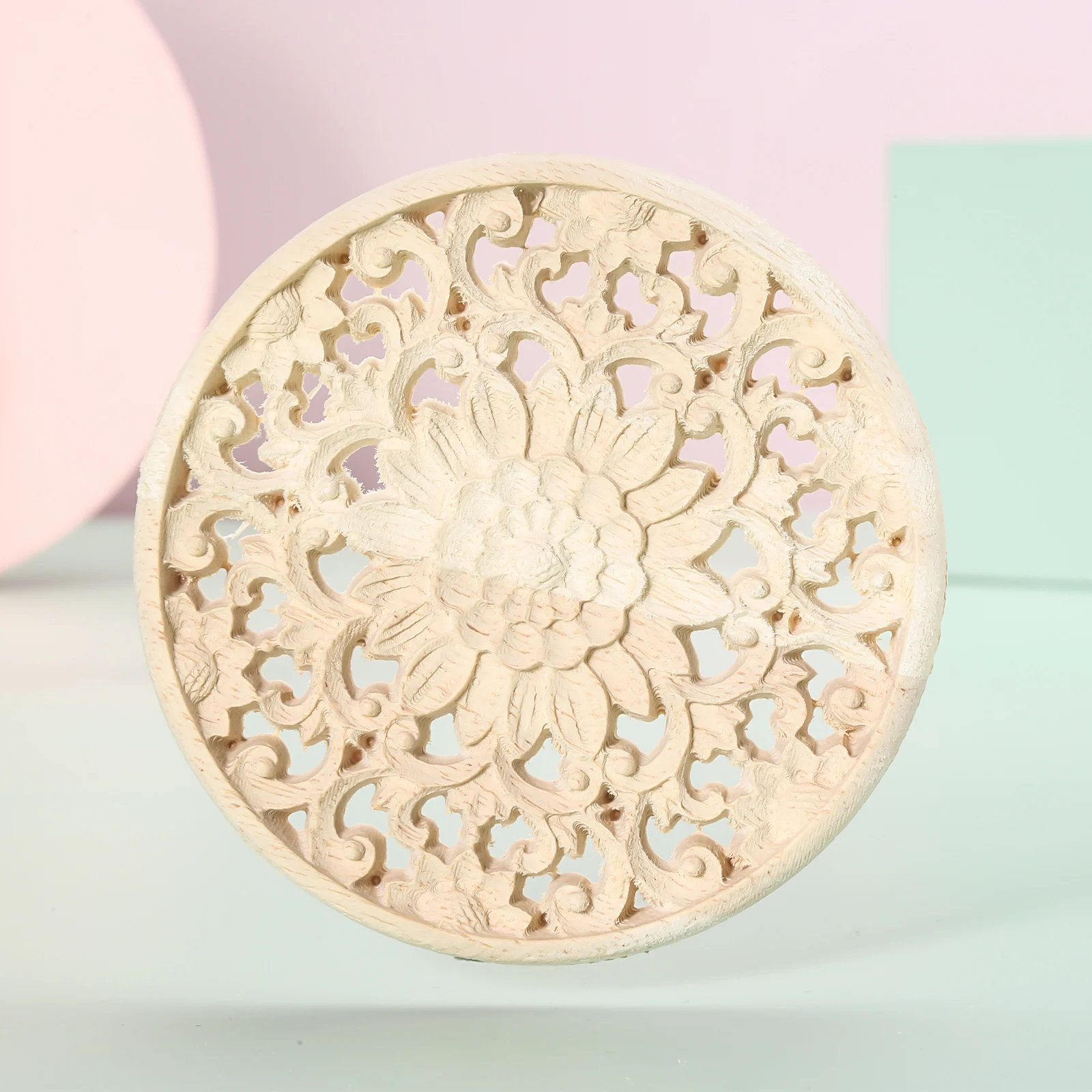 

1 шт. необработанные деревянные настенные украшения, натуральное Цветочное дерево, резные на стену, дверь, мебель, шкаф 10 см