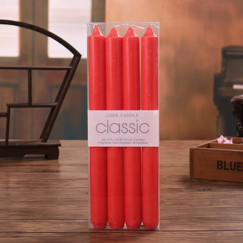 

Парафиновые свечи 2.2*25 см, набор из 4 штук