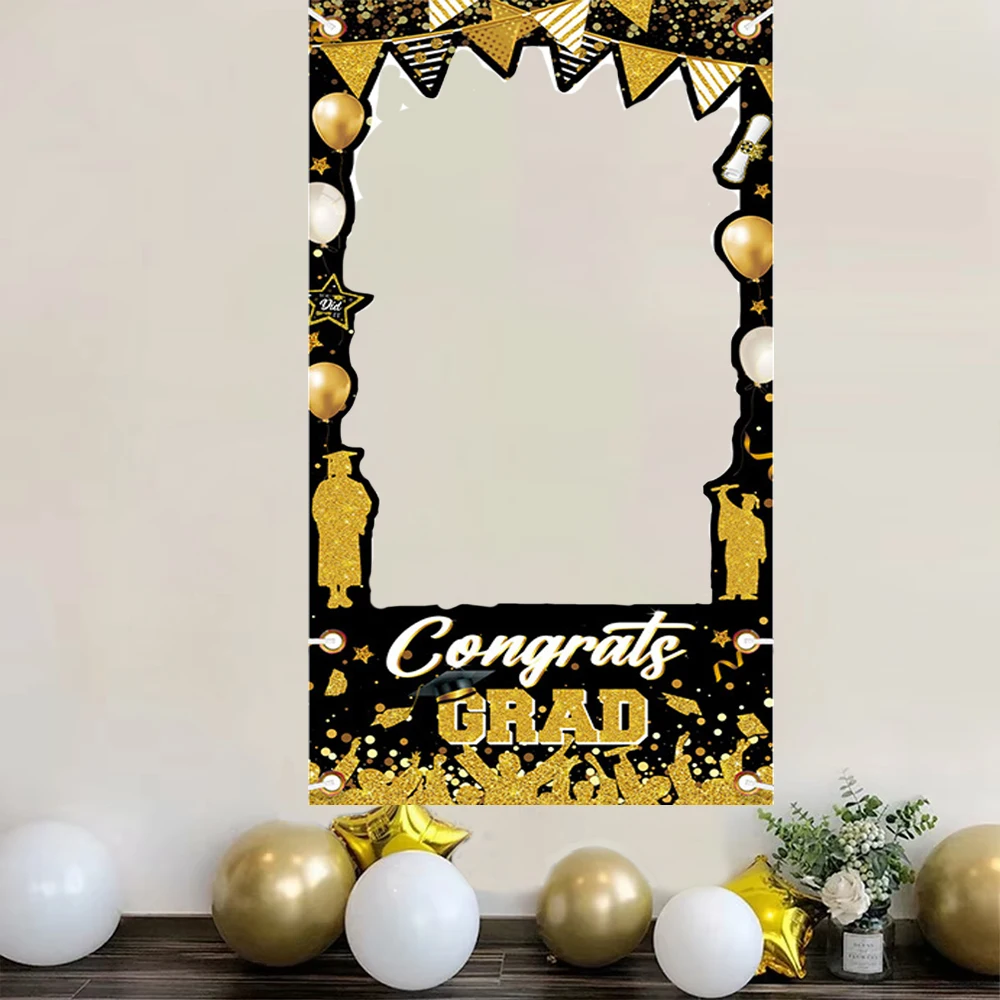 90x180 см черное золото выпускной фоторамка стенд дверной занавес реквизит кепка