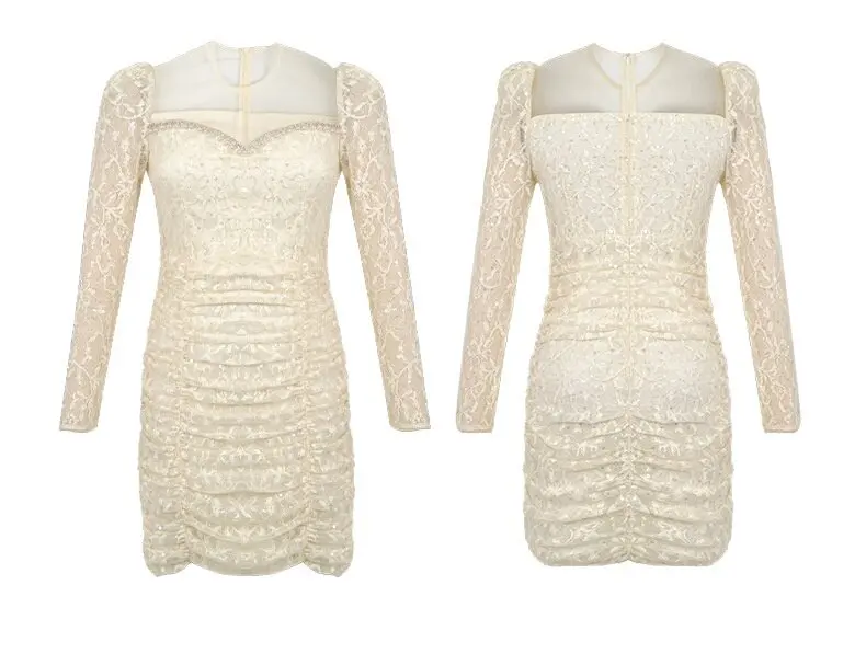 Новая осенняя женская одежда милое темпераментное сетчатое платье с