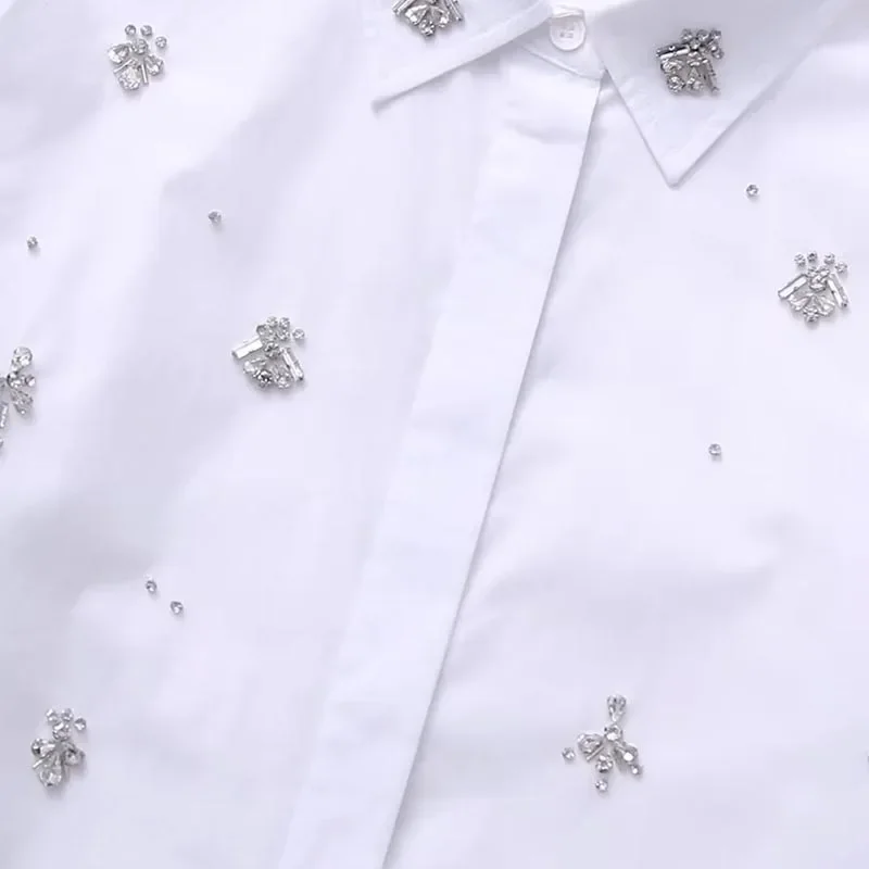 Женская блузка с отложным воротником длинным рукавом