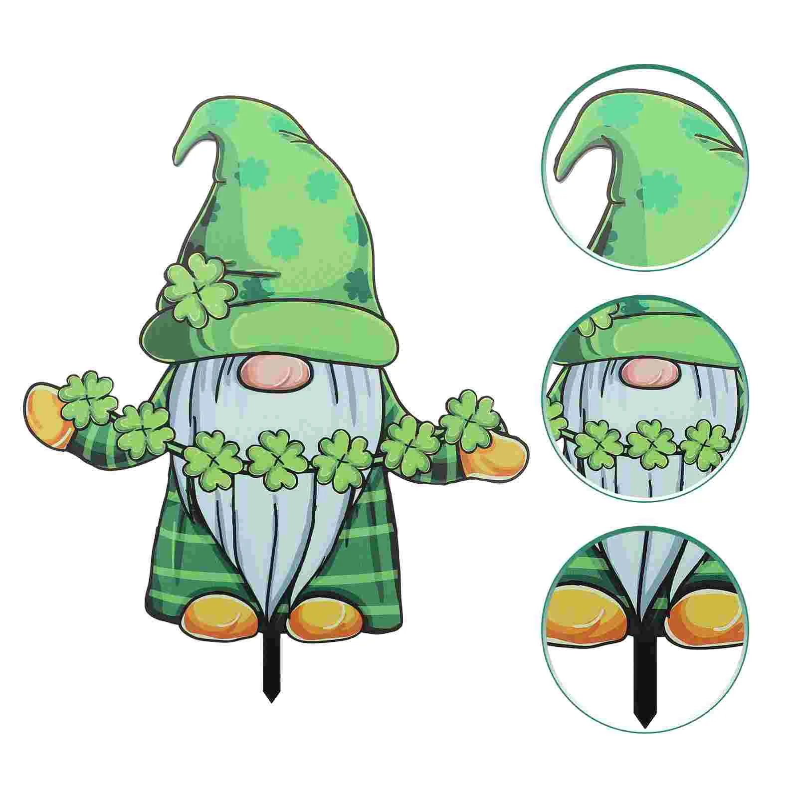 

Day St Patricks Patrick Sign Yard Decorations Lawn Garden Outdoor Stake Signs Decor Shamrock Stakes S Decoration Gnomes Patty