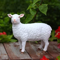 cute sheep figurine animal farm sculpture garden lamb statue resin yard patio lawn porch decoration indoor outdoor landscape