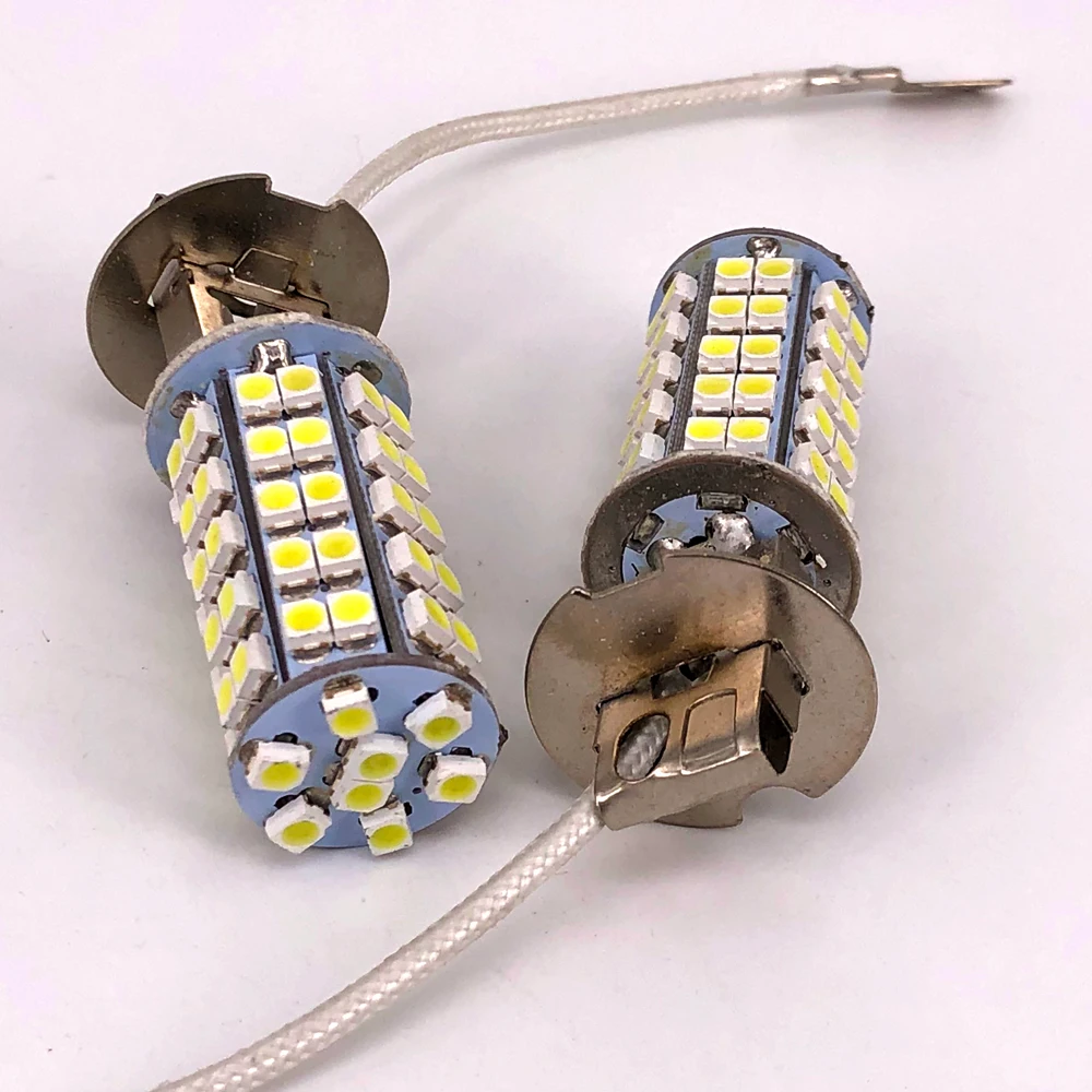 

2 шт./лот Автомобильные фары H3 68 SMD 1210 Светодиодные высокомощные длительный срок службы светодиодные противотуманные ходовые огни супер ярк...
