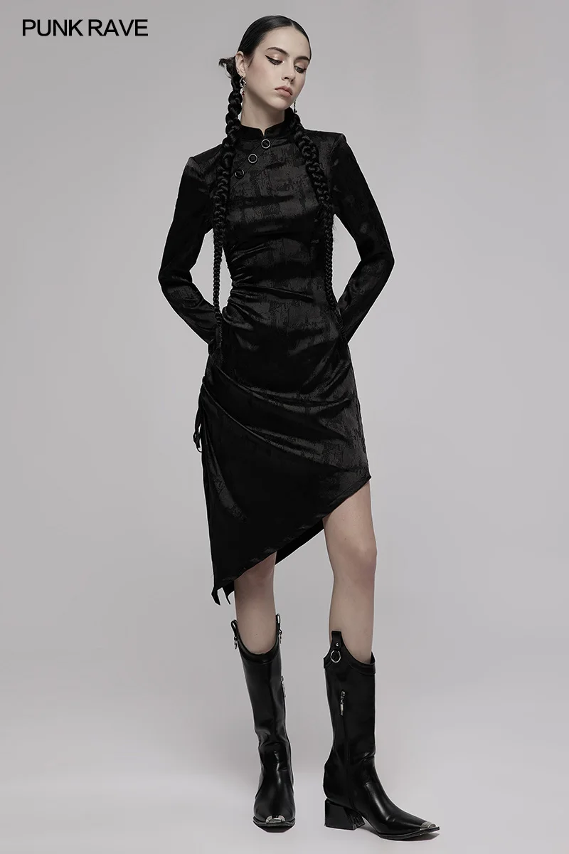 Женское жаккардовое платье-Ципао в готическом стиле - купить по выгодной цене |