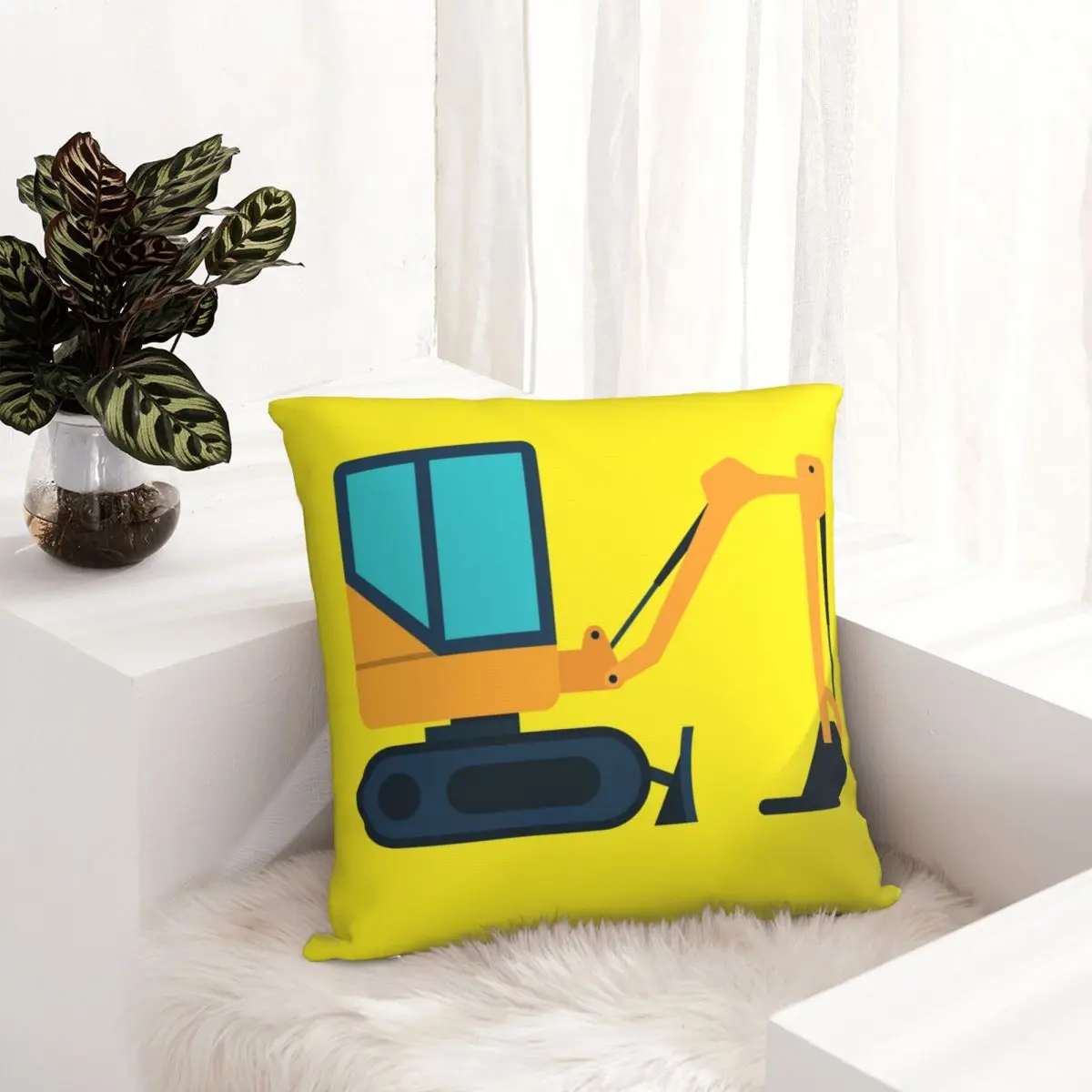 Yellow Digger Excavator For Kids Pillowcase Truck Dakimakura Pillow Case Decor Cushions Cover Home Sofa Bed Bedding Bedroom |