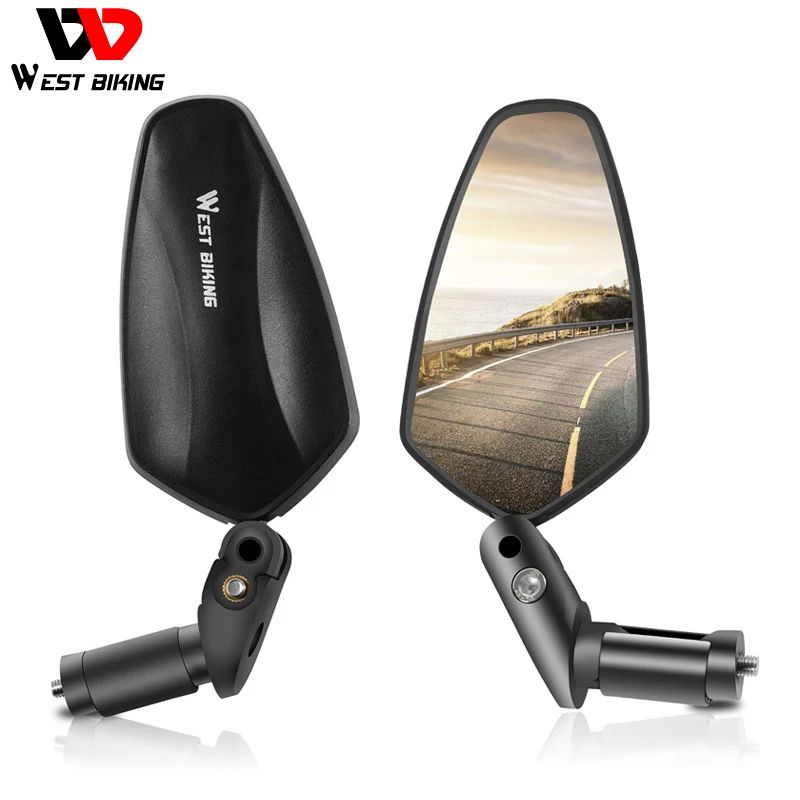 

WEST BIKING Bicycle Rearview Mirror 360 Rotate Adjustable Wide Angle Back Sight HD 1Pc Cycling Mirror 16-22MM MTB Bike Handlebar