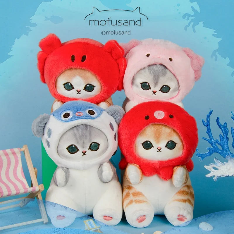 Плюшевые плюшевые куклы Mofusand Kawaii 20 см для косплея морские животные краб осьминог