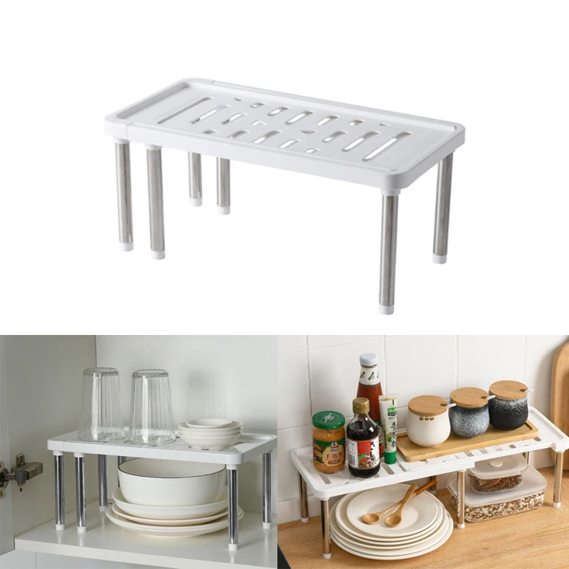 

Adjustable Kitchen Cabinet Storage Home Closet Organizer Storage Shelf for Kitchen Rack Space Saving Shelves Cabinet Shoe Holder