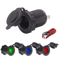 waterproof cigarette lighter 12v 120w motorcycle car boat tractor power socket plug outlet car styling with light 60cm cable
