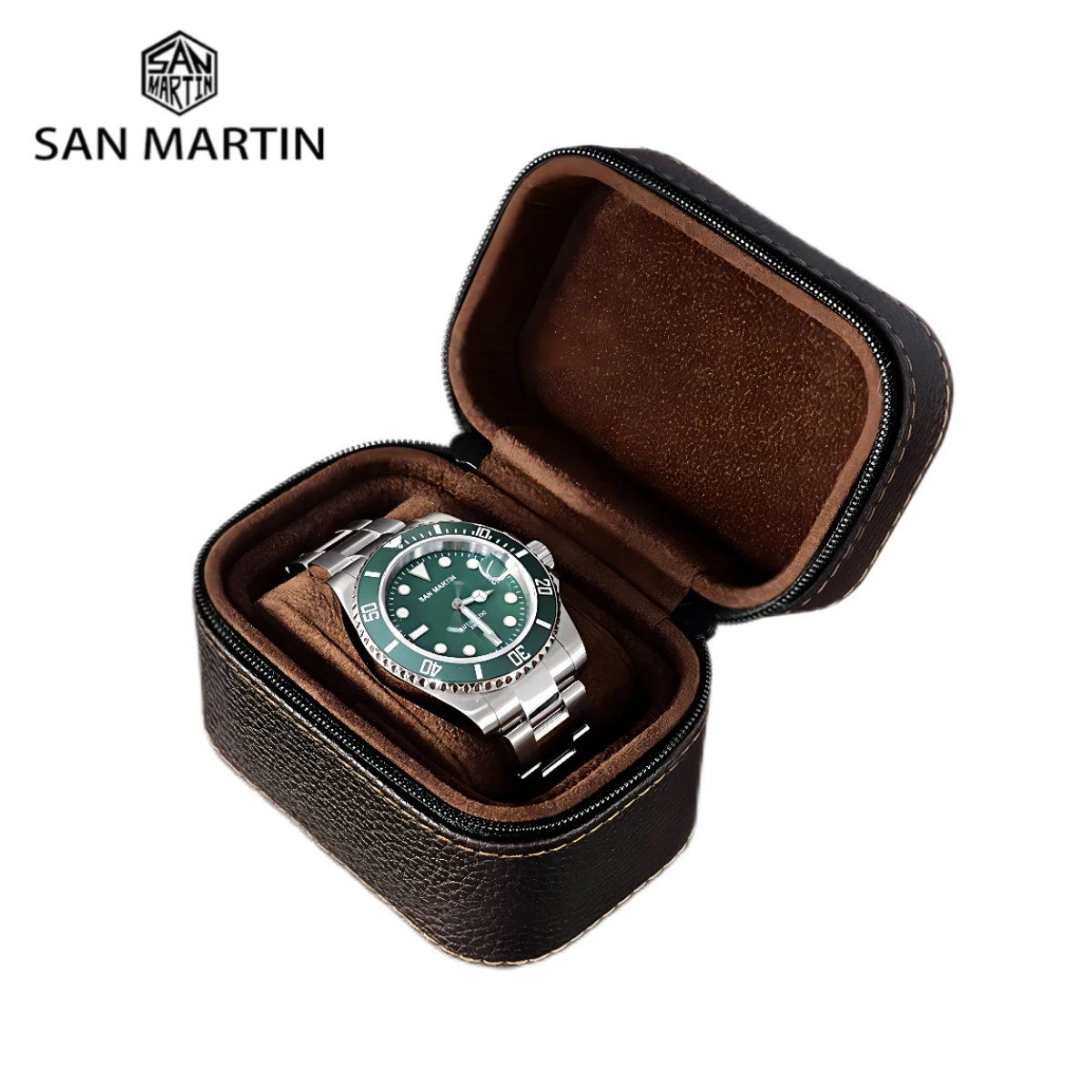 San Martin Simple Leatherette Accessory Holder For Watch Gift High Quality Watch Holder Case Vintage Watch Boxes Storage Box