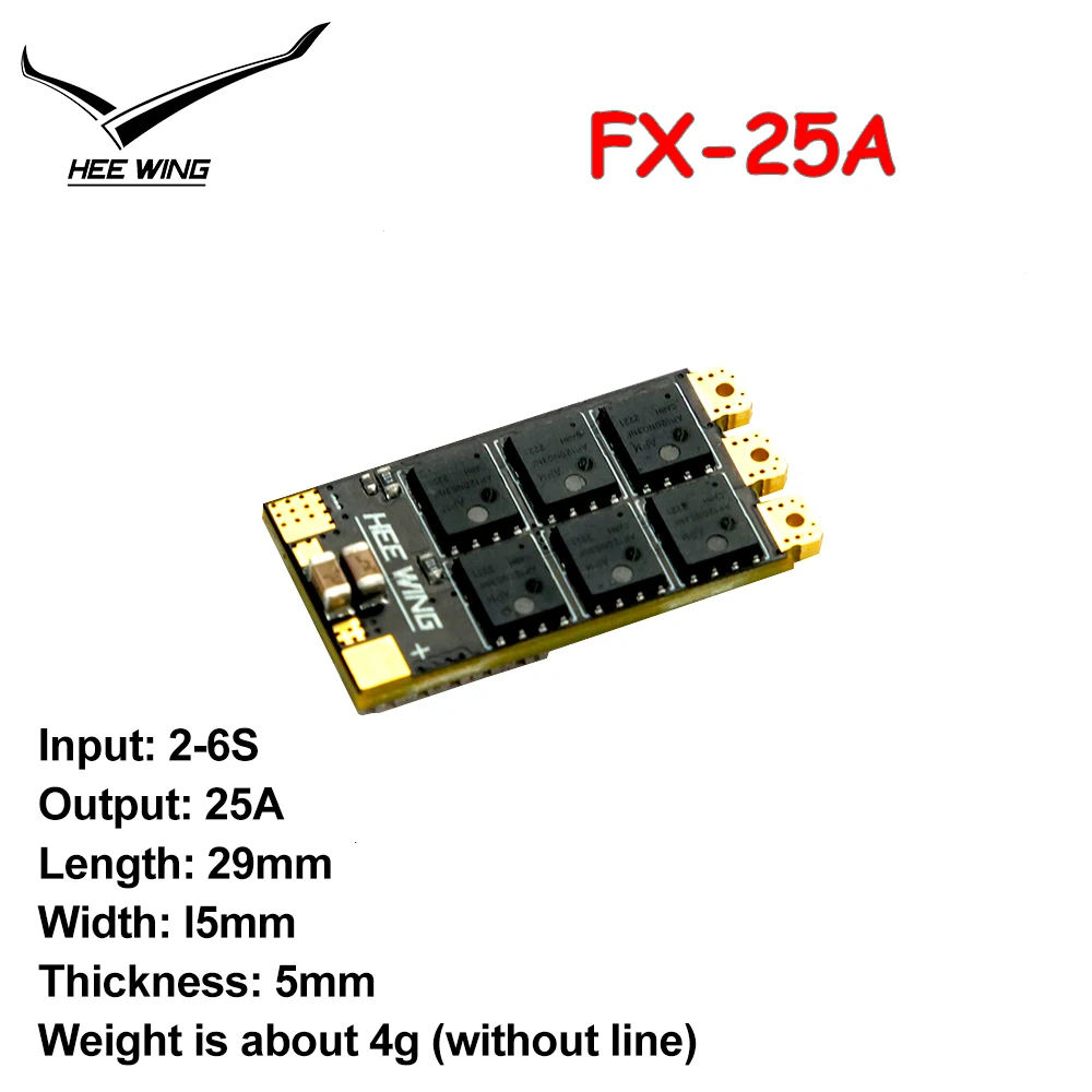 

Контроллер скорости HEE WING F-01 FX25A ESC 25A для FPV's long voyage