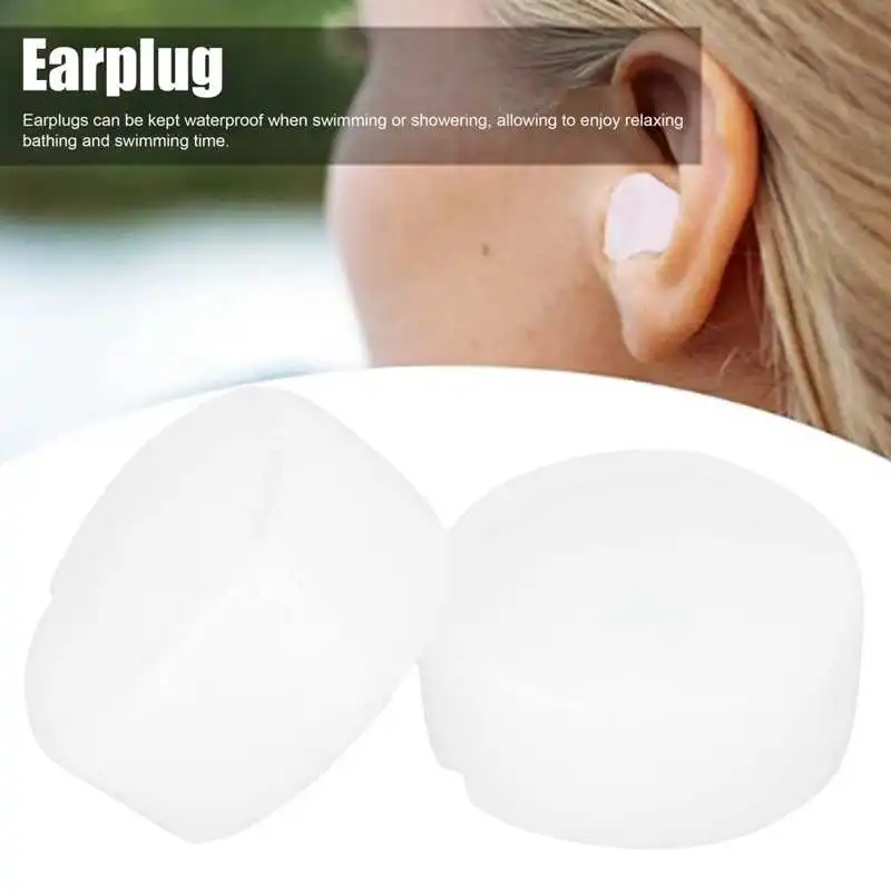 

8Pcs DIY Ear Plugs Portable Waterproof Reusable Swimming Earplugs Noise Reduction Transparent Silicone swimming Earplug