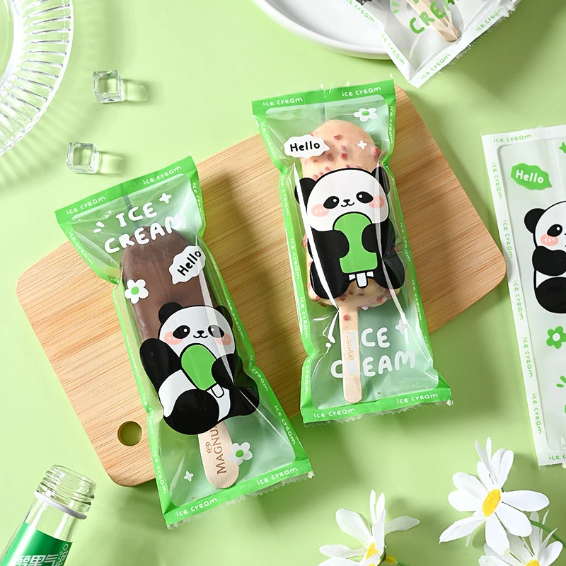 Пищевые пакеты для льда одноразовые пластиковые мороженого прозрачные 100