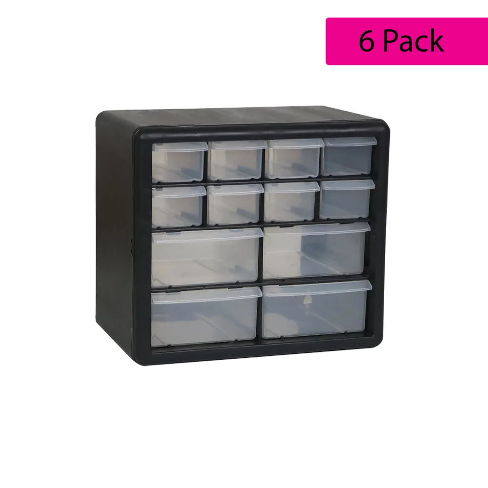 

Plastic Organizer Box Free Shipping 12 Drawer Storage Box Pack of 6 Versatile Craft Plastic Organizing Boxes for Bedroom Travel