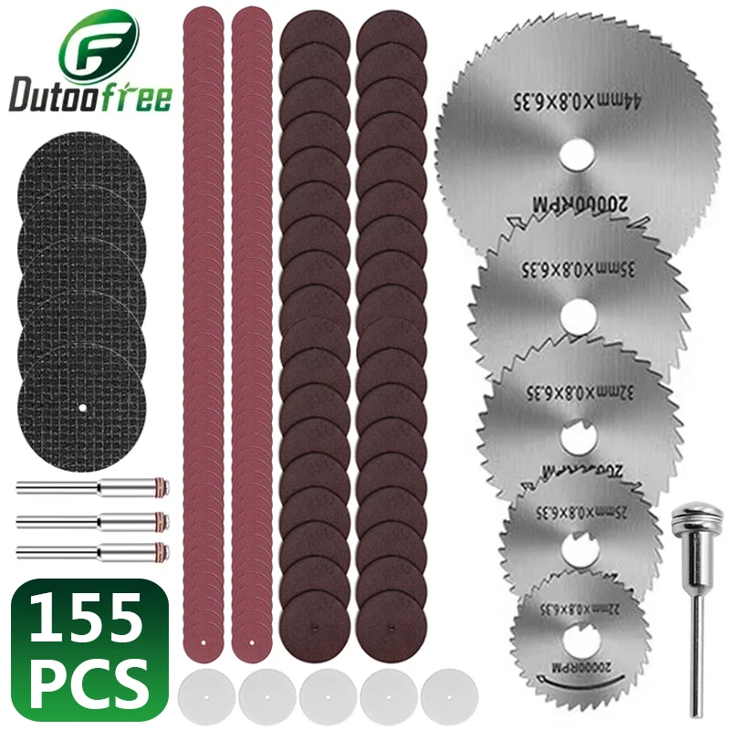 

155 шт./компл. режущий диск, мини-набор дисковых пил, шлифовальный круг, деревообрабатывающий инструмент для электроинструментов Dremel, аксессуары