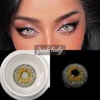 fresh lady 1pair color contact lenses new york beauty colored pupils for eyes natural eye color lens blue gray large lenses