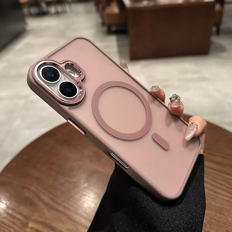 Чехол для iPhone 17 Pro Max, розовый, магнитный, матовый, минималистичный, совместимый с iPhone 16, 15, 14, 13 (art.: 3920d362f199d) - 3920d362f199d