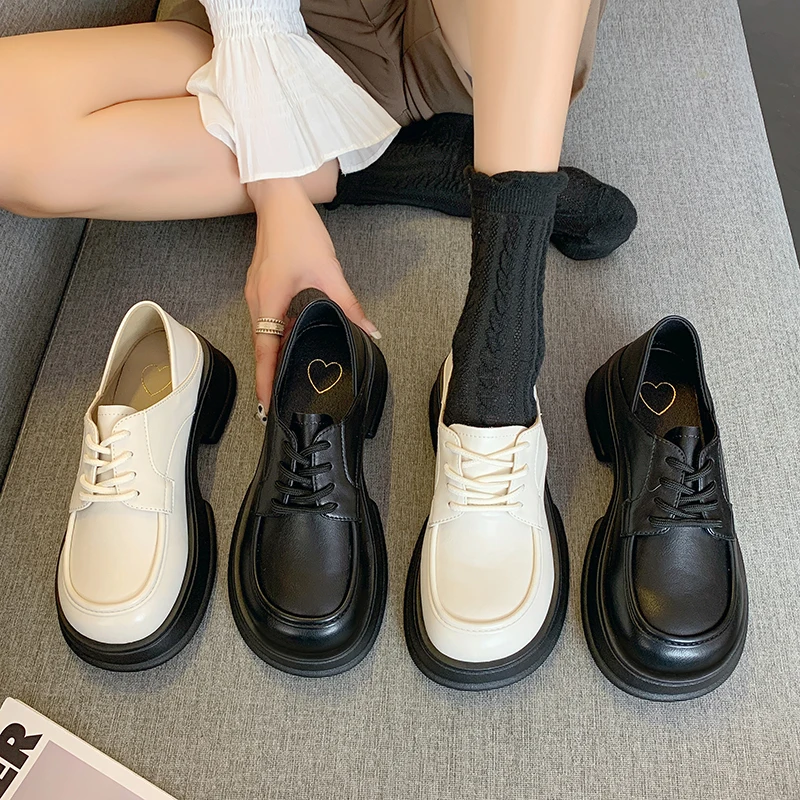 

Летняя обувь, женские оксфорды, Женская обувь в британском стиле, женские сабо на платформе, Кожаные классические туфли в стиле преппи, нови...