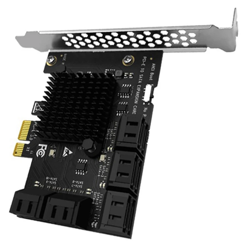 Плата расширения с 10 портами SATA 3 0 на PCIe X1 PCI Express адаптер SATA3 6G конвертер кабелем