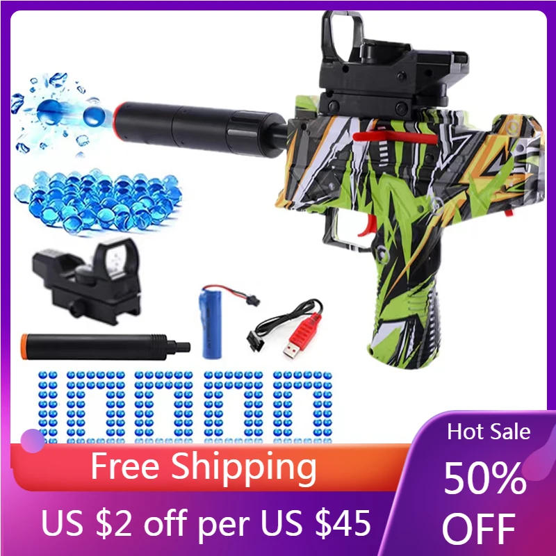 

2023 Uzi Gel Blaster Electric Water Beads Toy Gun Splatter Ball Airsoft Pistola Outdoor Game Pistol For Adults Children Gift