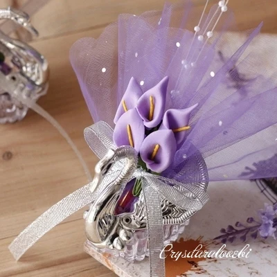 Es Acrylic Swan With Beautiful Lily Flower Wedding Gift Candy Favors Novelty Baby Shower Candy Boxes