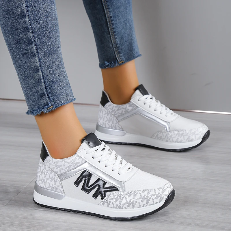 Spring New Breathable Women's Running Shoes Students Platform Sneakers Mesh Shoe Fashion Lady Flats for Outdoor Sport