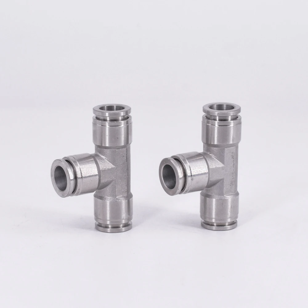 

Tee 3 Ways Fit 6.35mm 1/4" 9.52mm 3/8" 12.7mm 1/2" PU Tube Pneumatic 304L Push In Quick Connector Release Air Fitting Plumbing