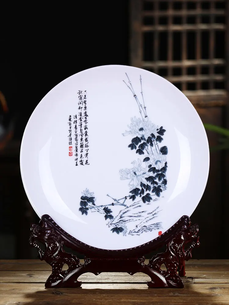 Керамическая подвесная тарелка Цзиндэчжэнь для гостиной современный фон