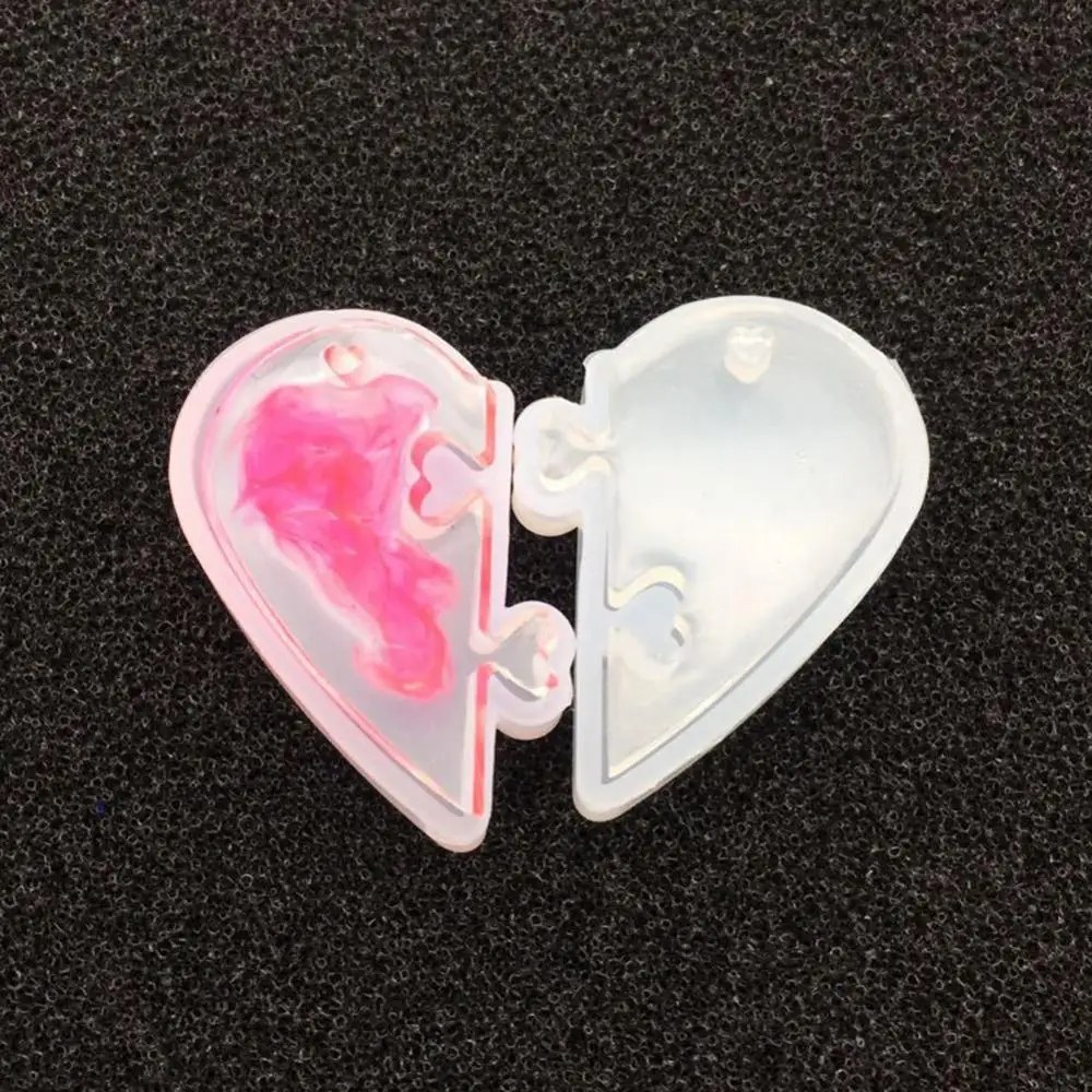 DIY Heart Shape Craft Silicone Mold Resin 2Pcs/Set Love Jewelry Making Pendant moule silicone силиконовые формы для кулонов