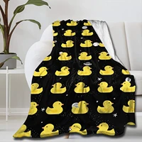 funny cute yellow cartoon ducks super soft fleece flannel big blanket lightweight comfort throw bedspread quilt moving cove