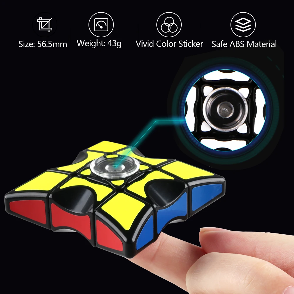 

D-FantiX Spinner Fingertip Cube Fidget Sensory Stress Relief Fingertip Toy Antistress Hand Spinner Desk Adult Gyroscope Toy Gift