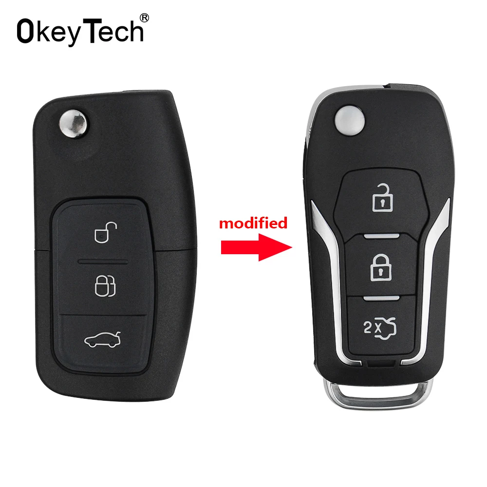 aliexpress.com - OkeyTech 3 Button Modified Flip Folding Remote Control Car Key Shell Case For Ford Focus 2 3 mondeo Fiesta C Max S Max Galaxy