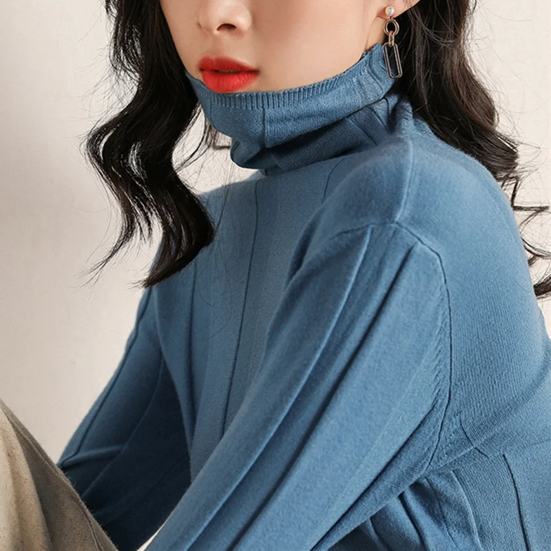 

female sweater with a turtleneck, long sleeve, minimalist, autumn and winter, sweater 2021