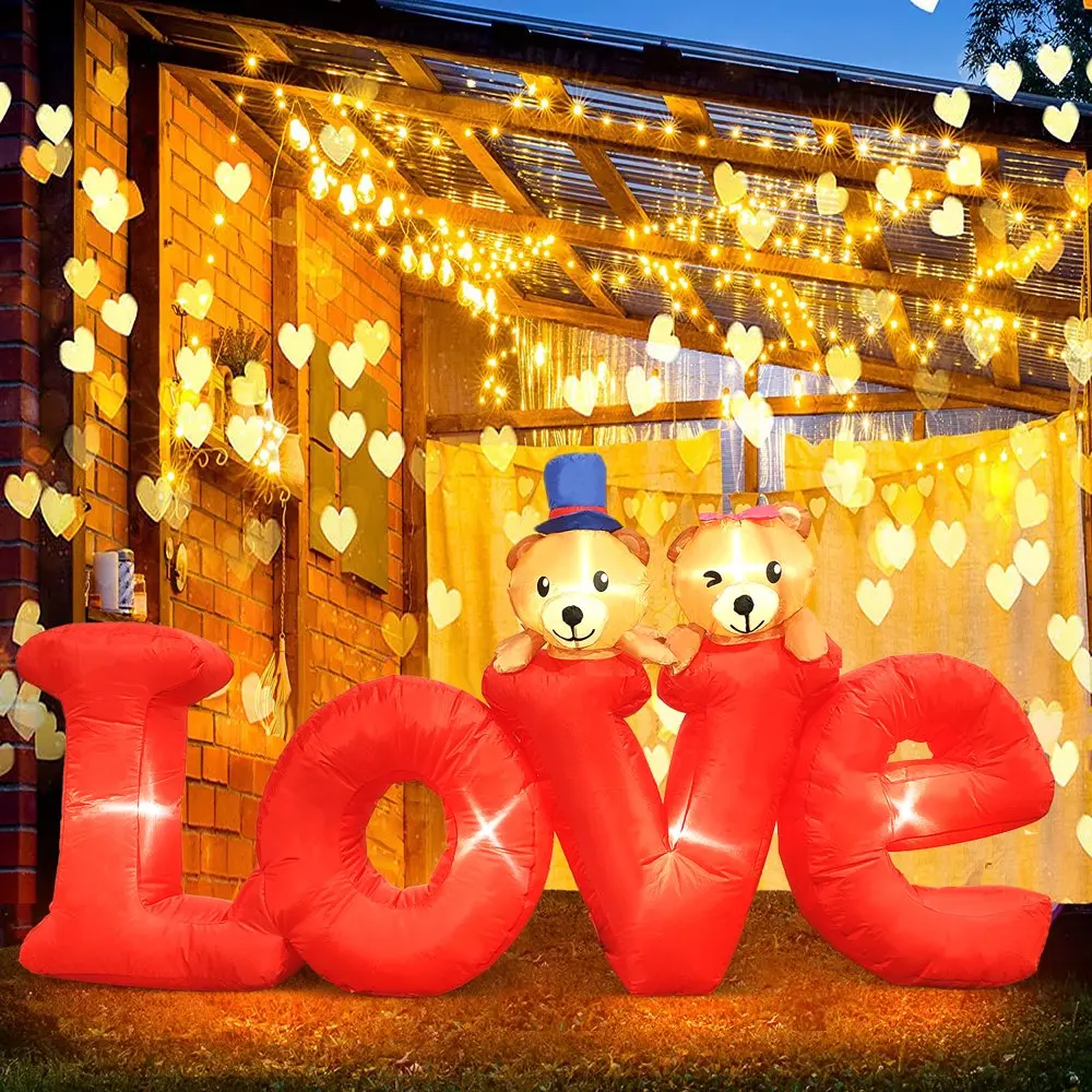

6.5FT Easter Inflatables with Light Up Easter Wedding Valentine`s Day Decoration for Birthday Wedding Anniversary Party Yard Law