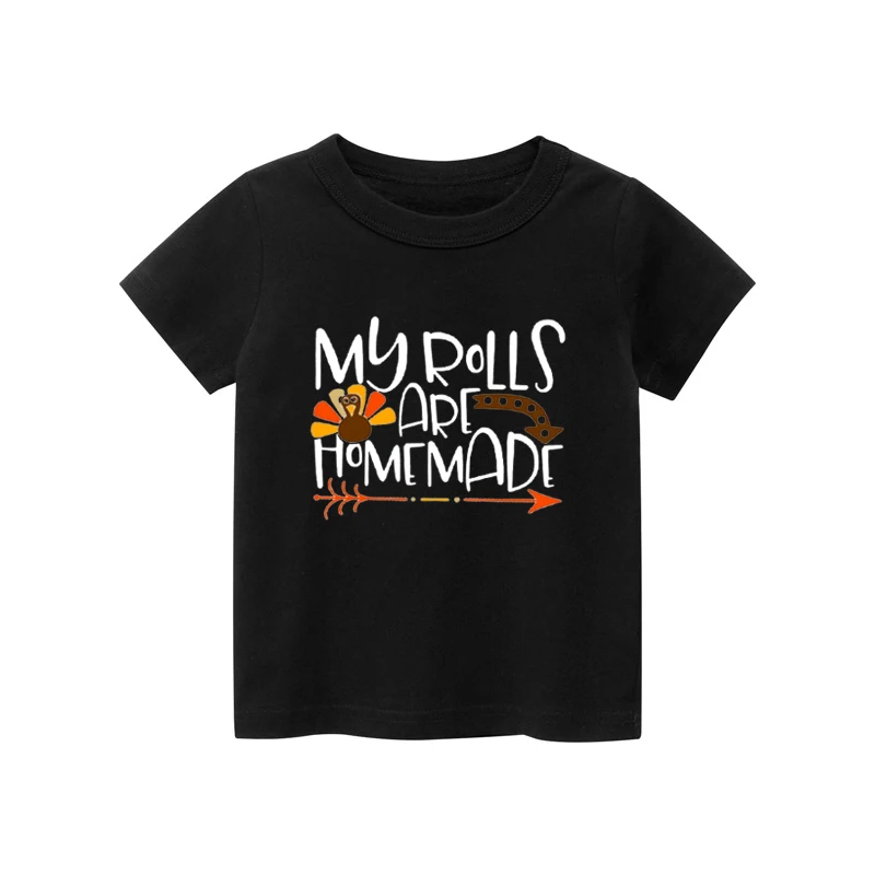 

My Rolls Are Homemade T-shirt Infant Thanksgiving Shirt Baby's First Thanksgiving Shirts Toddler Thanksgiving Tops Cotton
