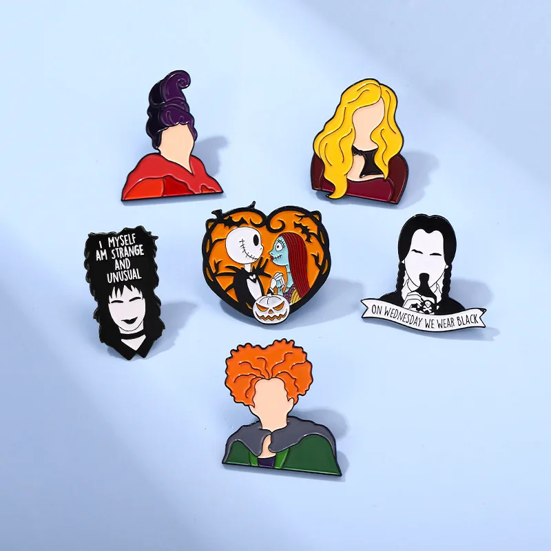 

Witches Pins Christmas Horror Night Pins Backpack Clothing Accessories Alloy Enamel Lapel Pins Brooch